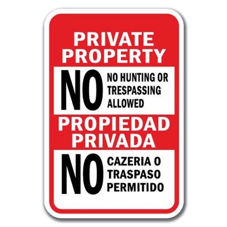 Signmission Safety Sign, 12 in Height, Aluminum, Private Prop - P P Caze A-1218 Private Prop - P P Caze